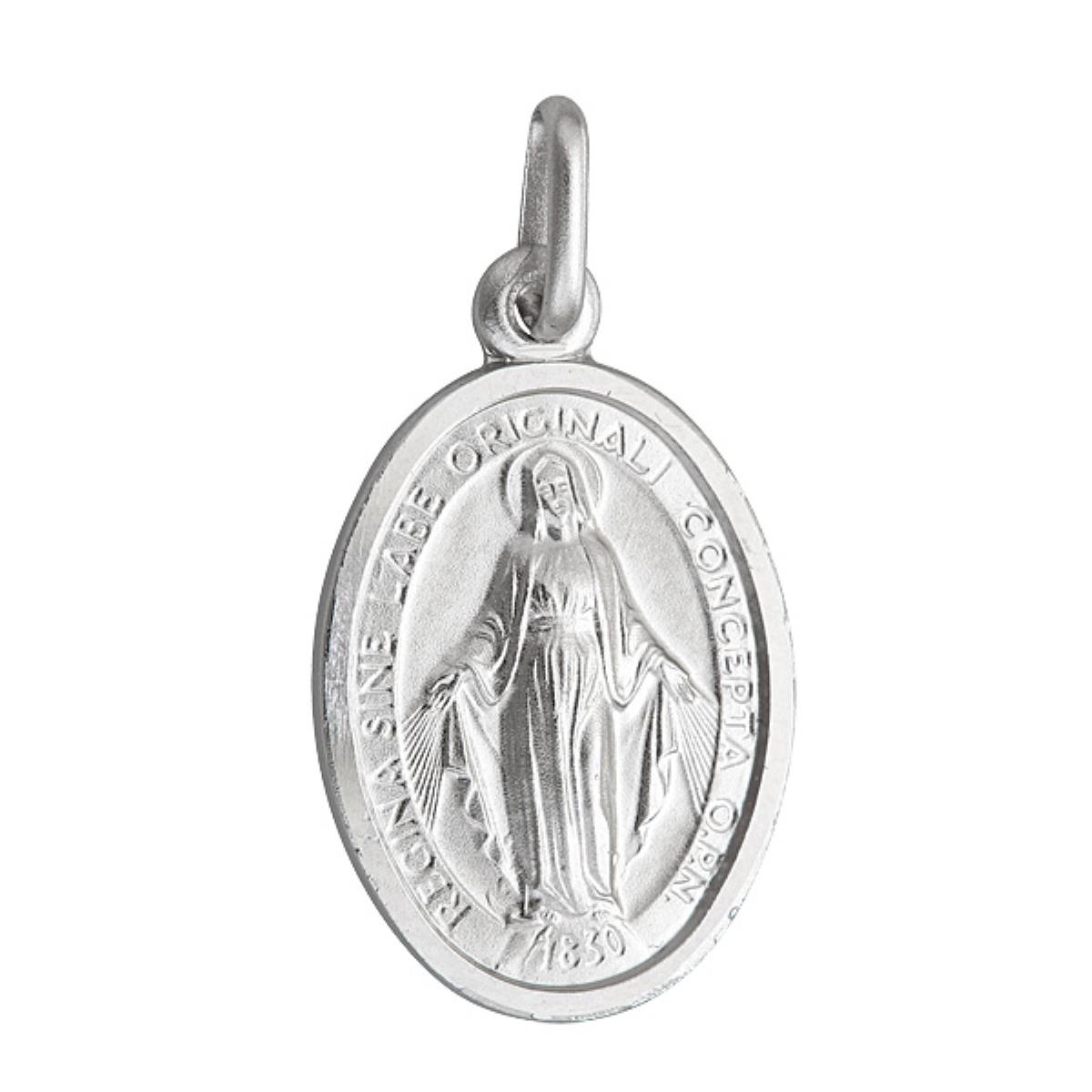 Sterling Silver 18mm Oval  Virgin Mary Medal