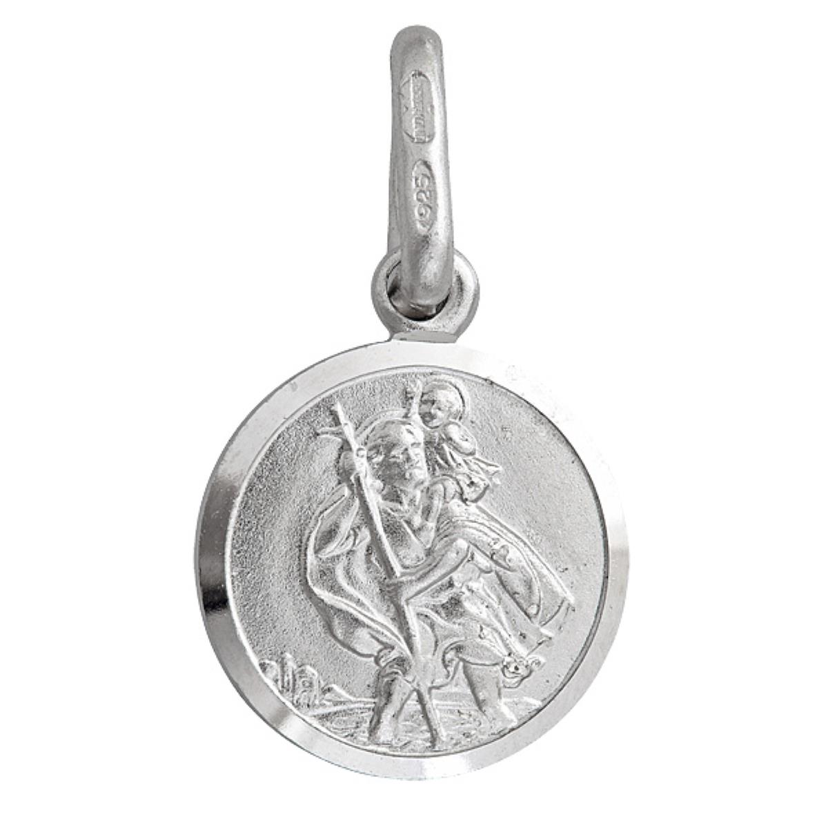 Sterling Silver 10mm Round St. Christopher Medal