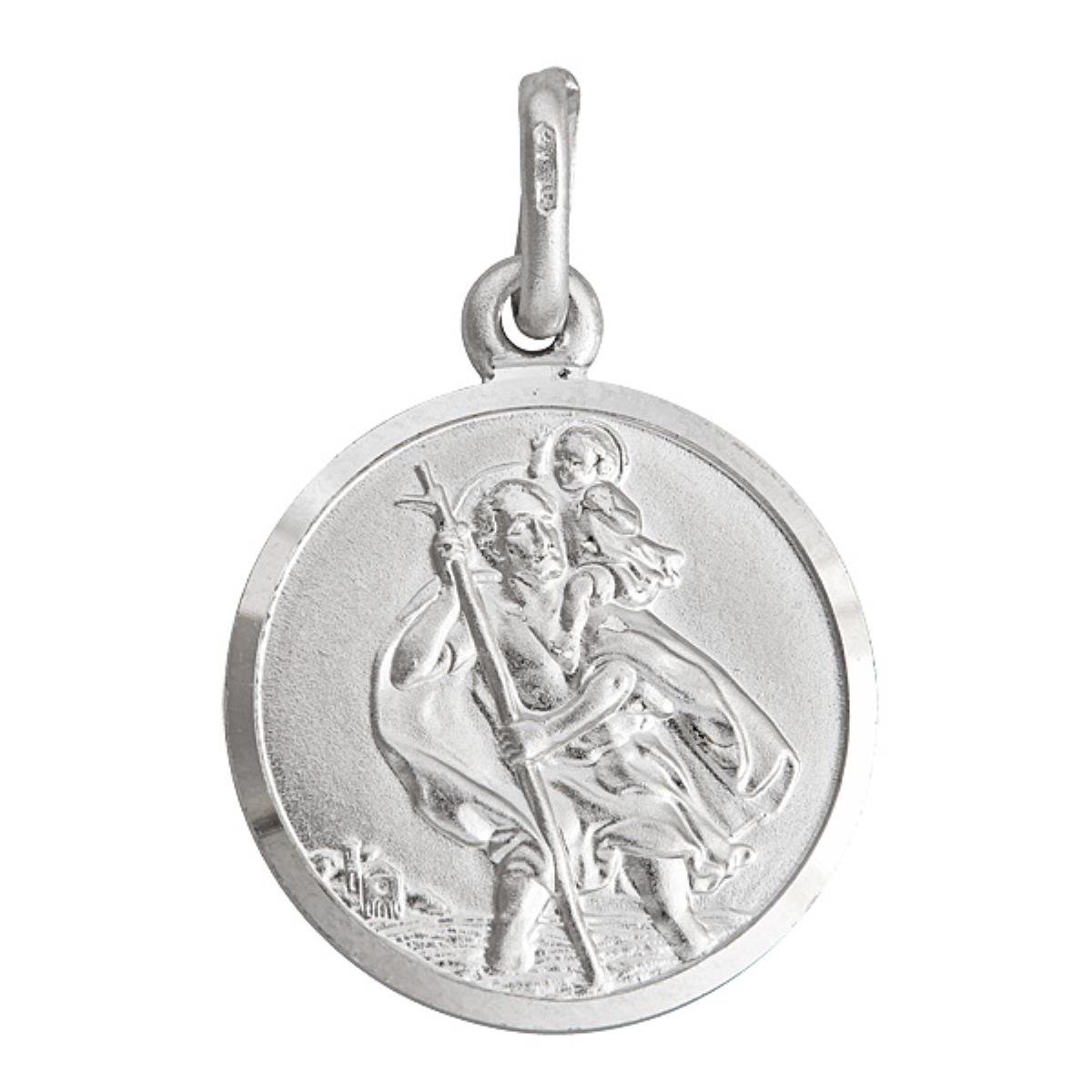 Sterling Silver 16mm Round St. Christopher Medal