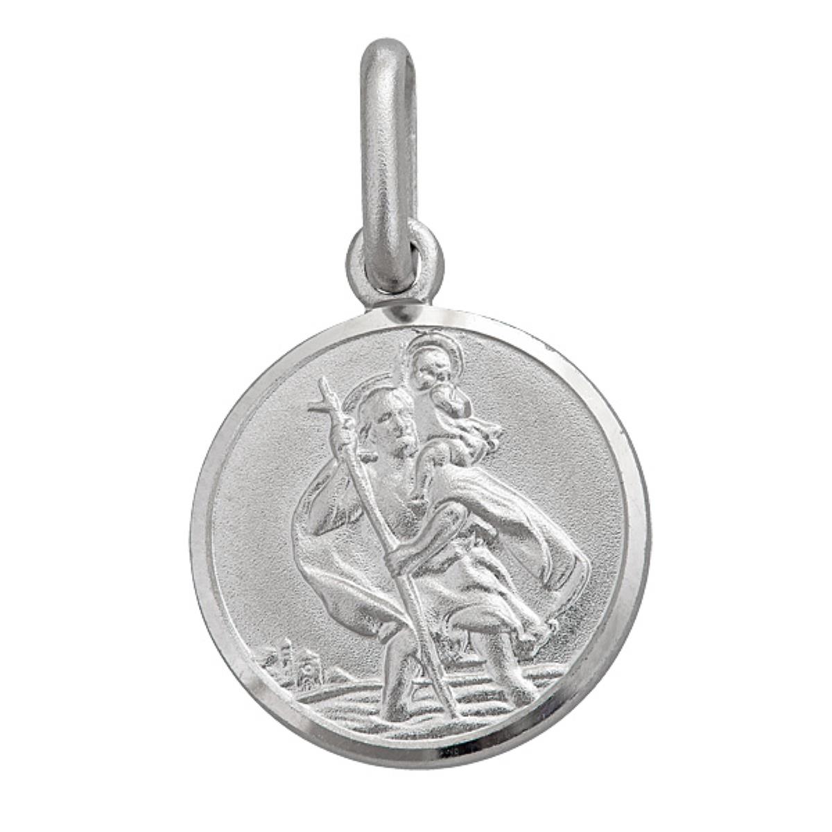 Sterling Silver 12mm Round St. Christopher Medal