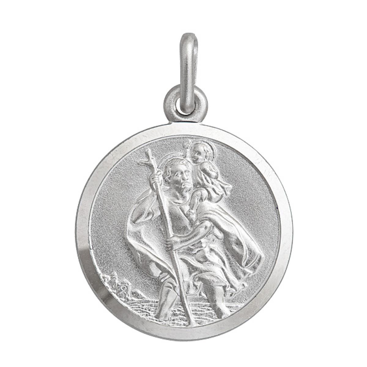 Sterling Silver 18mm Round St. Christopher Medal