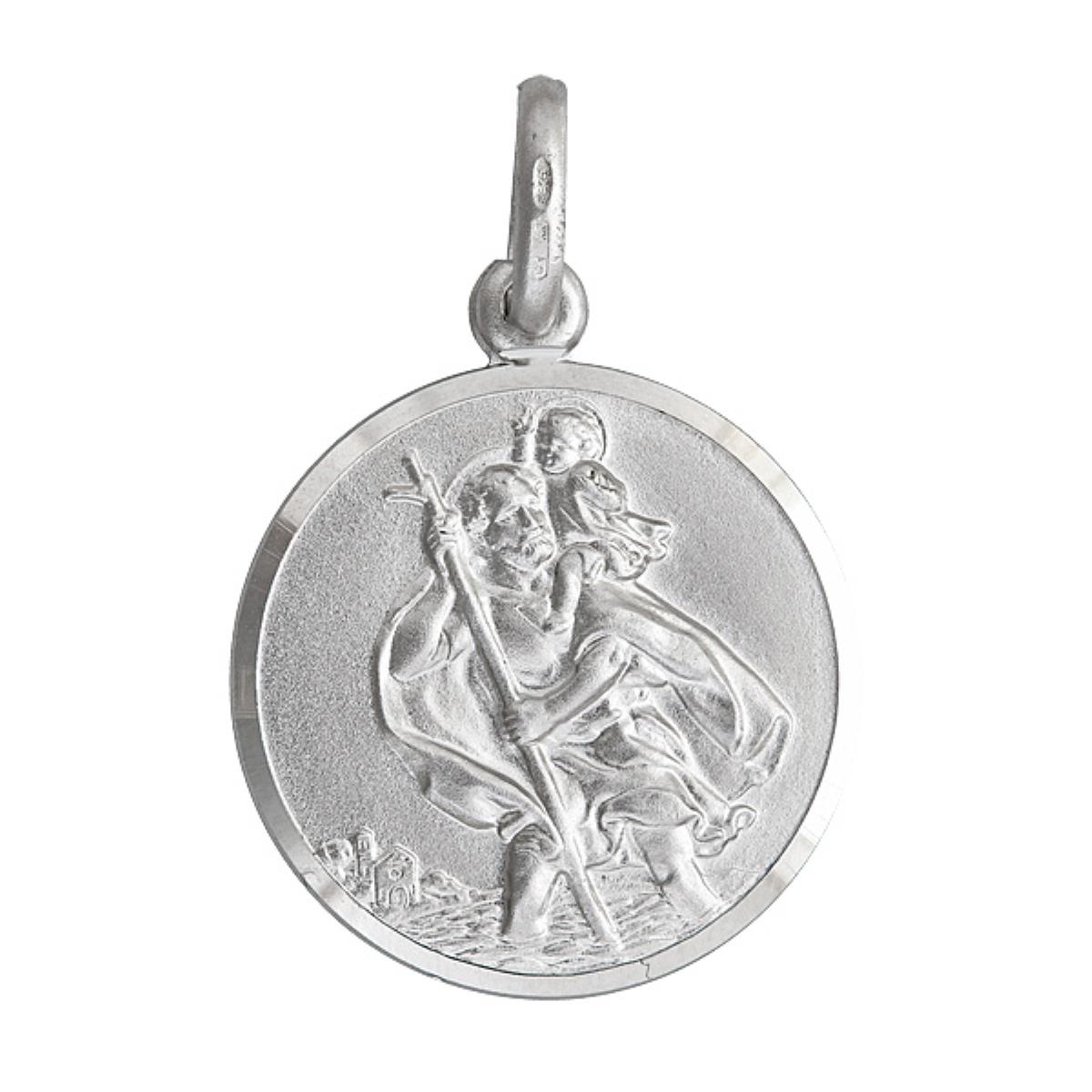 Sterling Silver 22mm Round St. Christopher Medal
