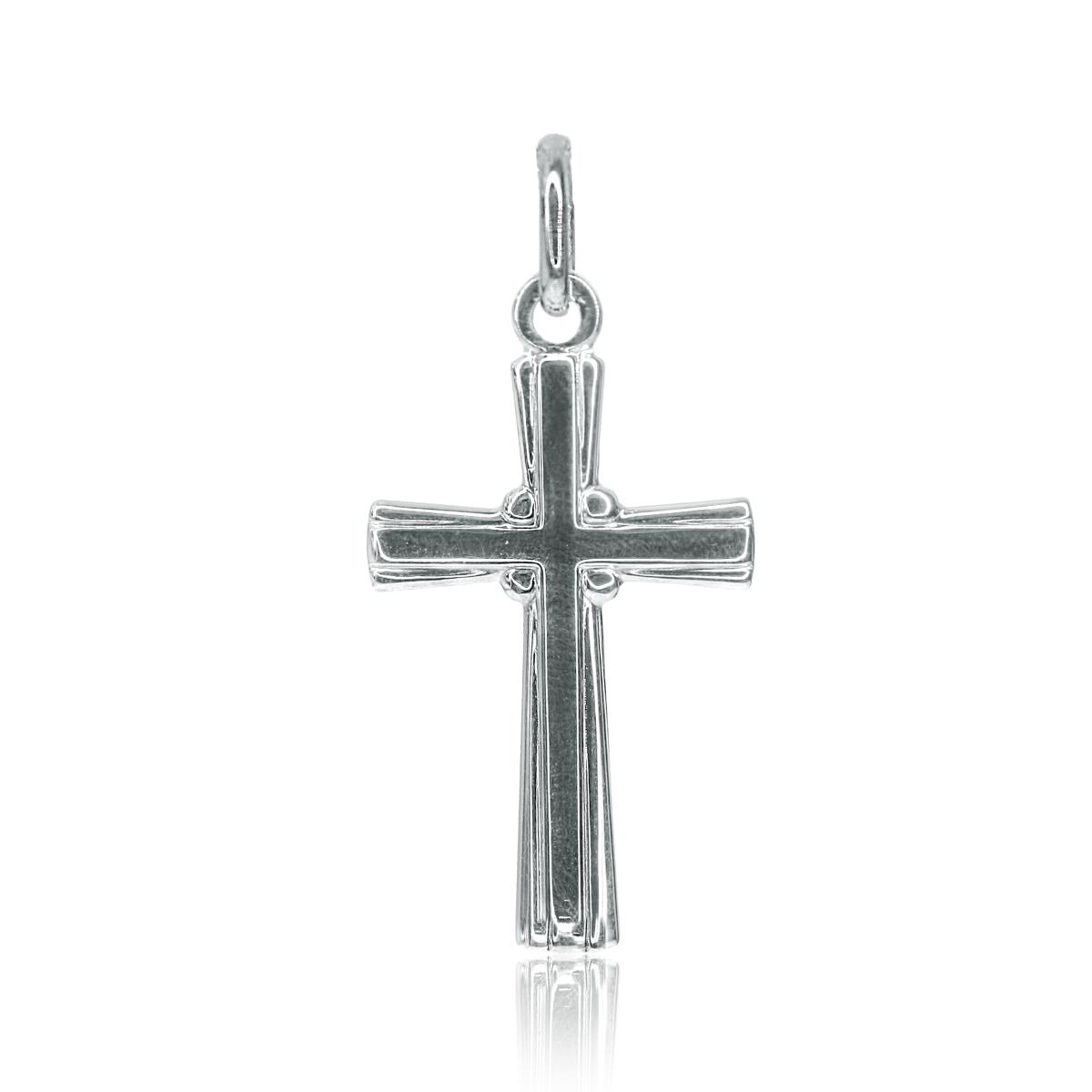 Sterling Silver Rhodium Cross Pendant