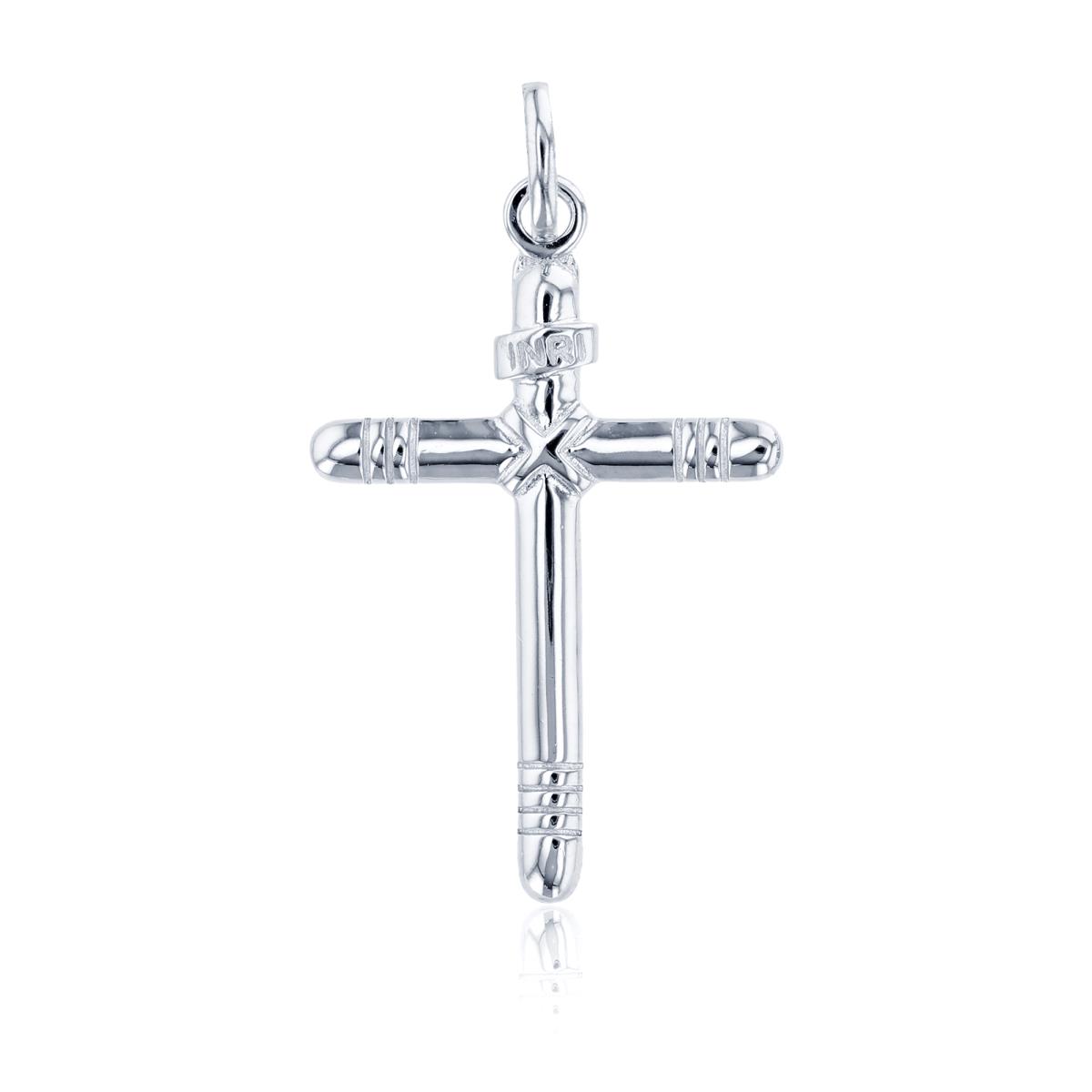 Sterling Silver 3mm Rounded Semi Tube Cross