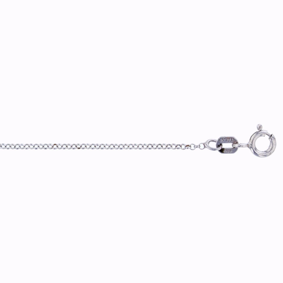 Sterling Silver 1.25mm 16" Rollo Rhodium Plated Chain