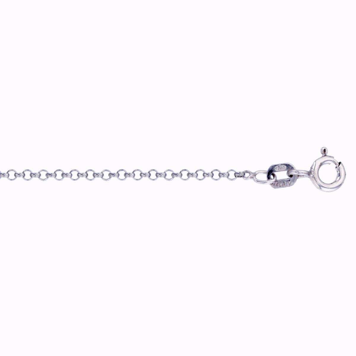 Sterling Silver 1.60mm 16" Rollo Rhodium Plated Chain