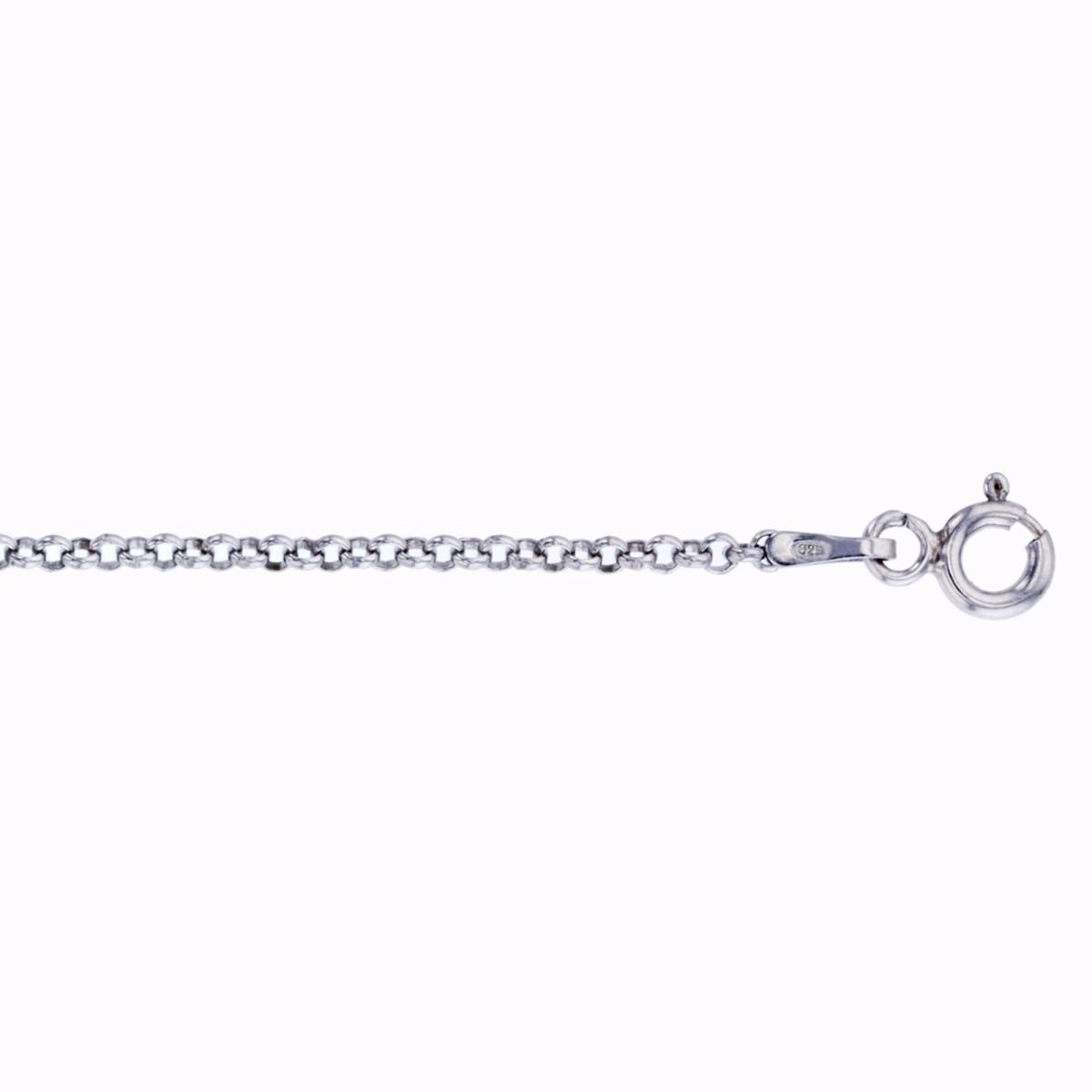 Sterling Silver 1.80mm 16" Rollo Rhodium Plated Chain