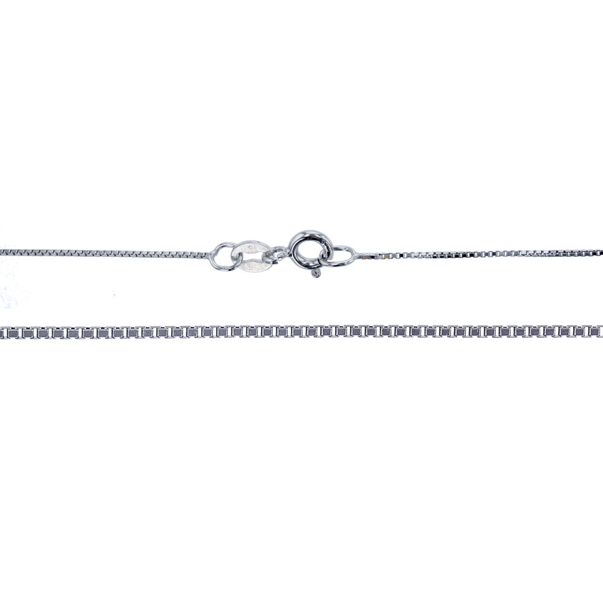 Sterling Silver 0.70mm 16" Box 012 Rhodium Plated Chain