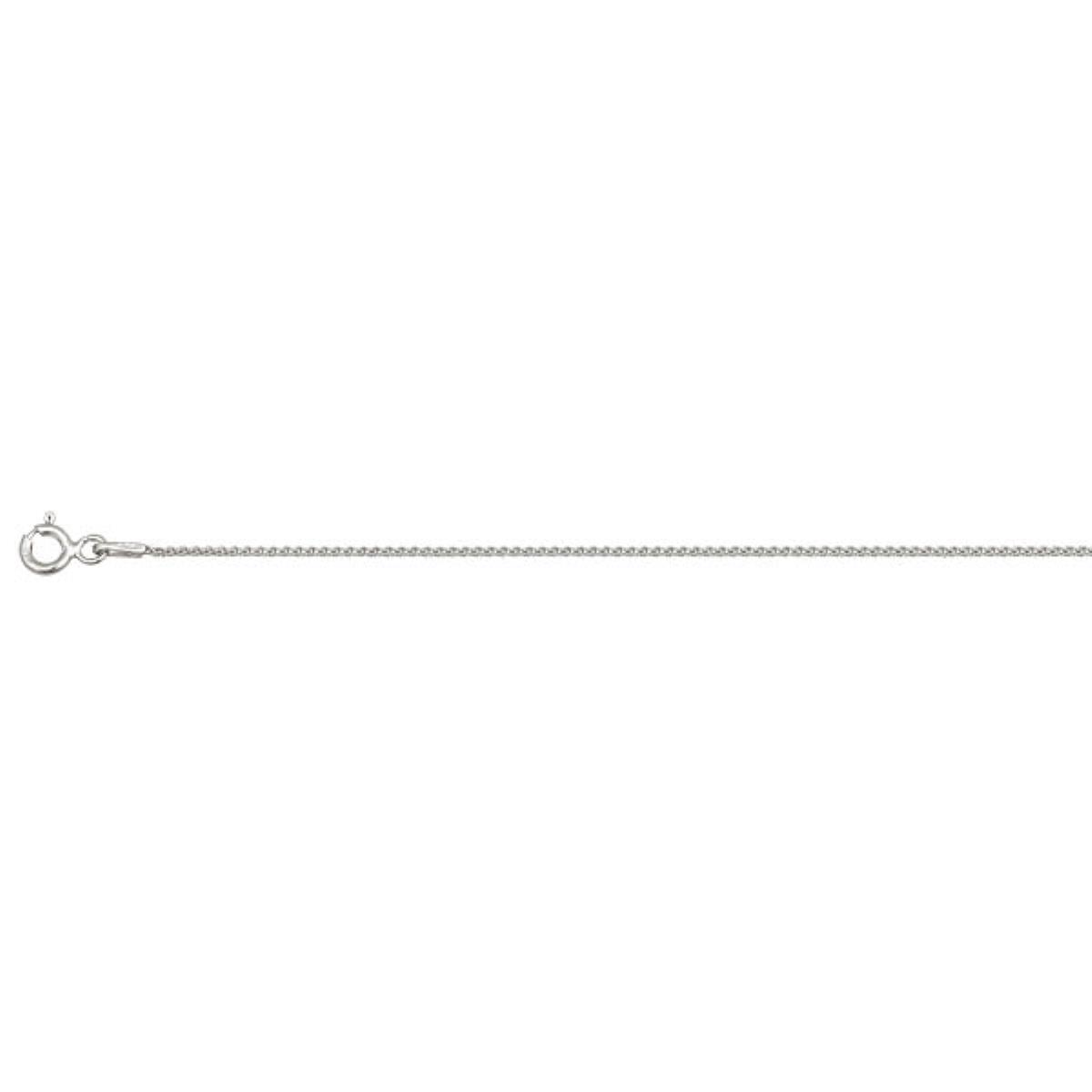 Sterling Silver 1.00mm 16" Round Wheat Rhodium Plated Chain