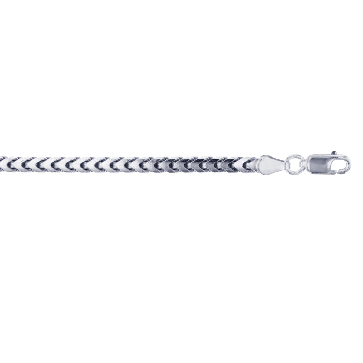 Sterling Silver 3.00mm 22" Solid Franco Rhodium Plated Chain