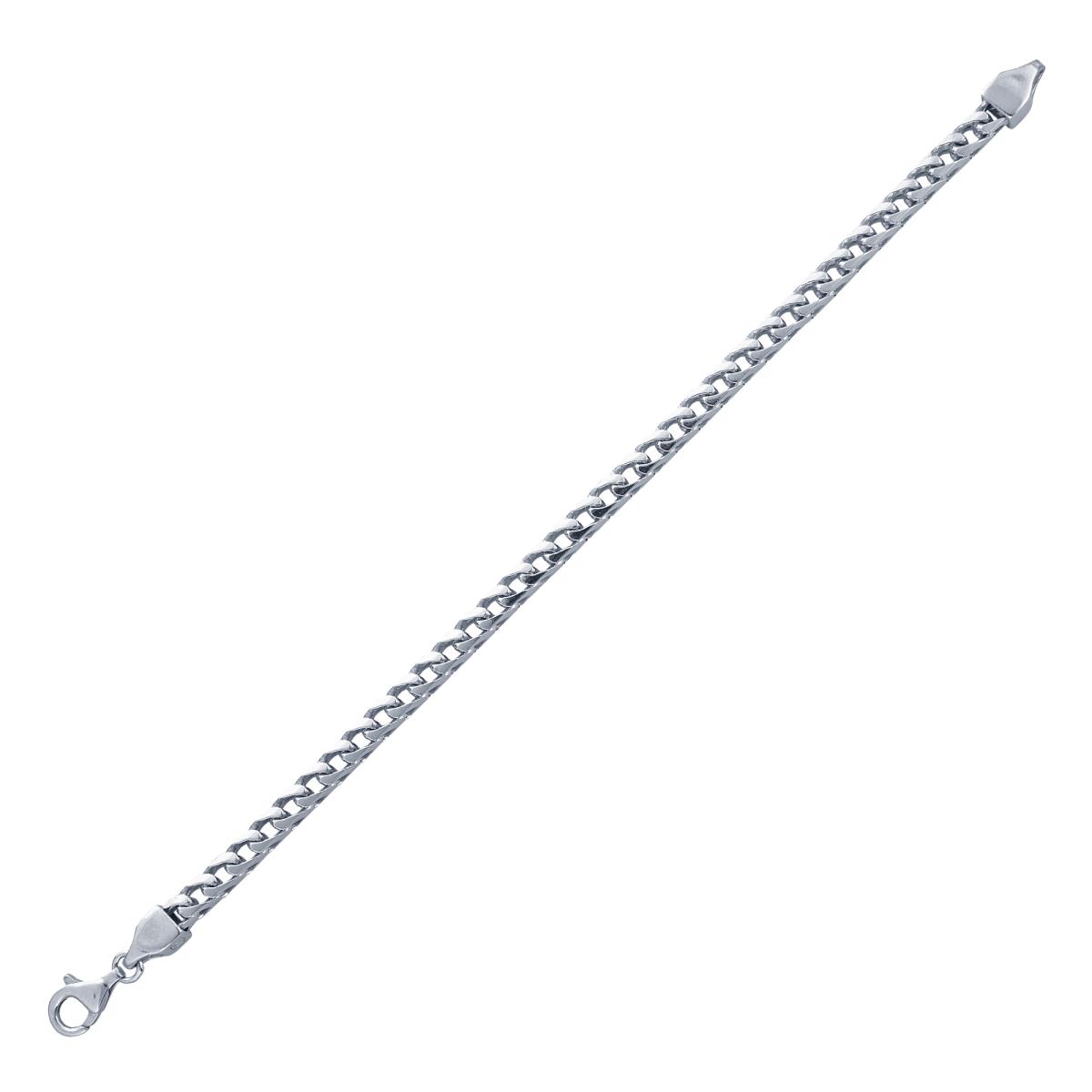 Sterling Silver 4.60mm 26" Solid Franco Rhodium Plated Chain