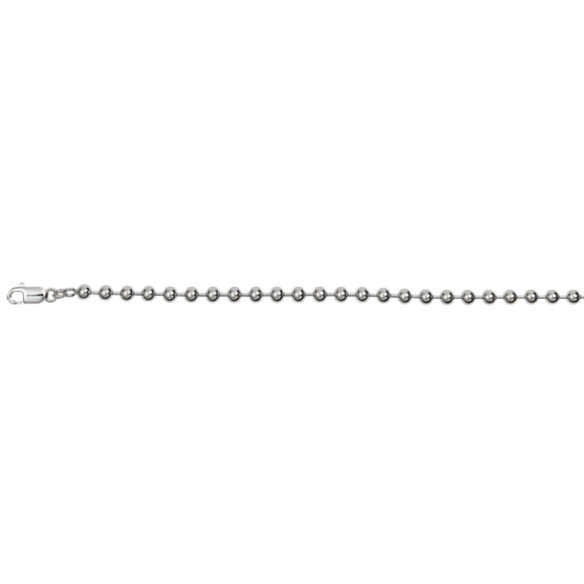 Sterling Silver Rhodium Polished 5.00mm 30" Ball Rhodium Plated Chain