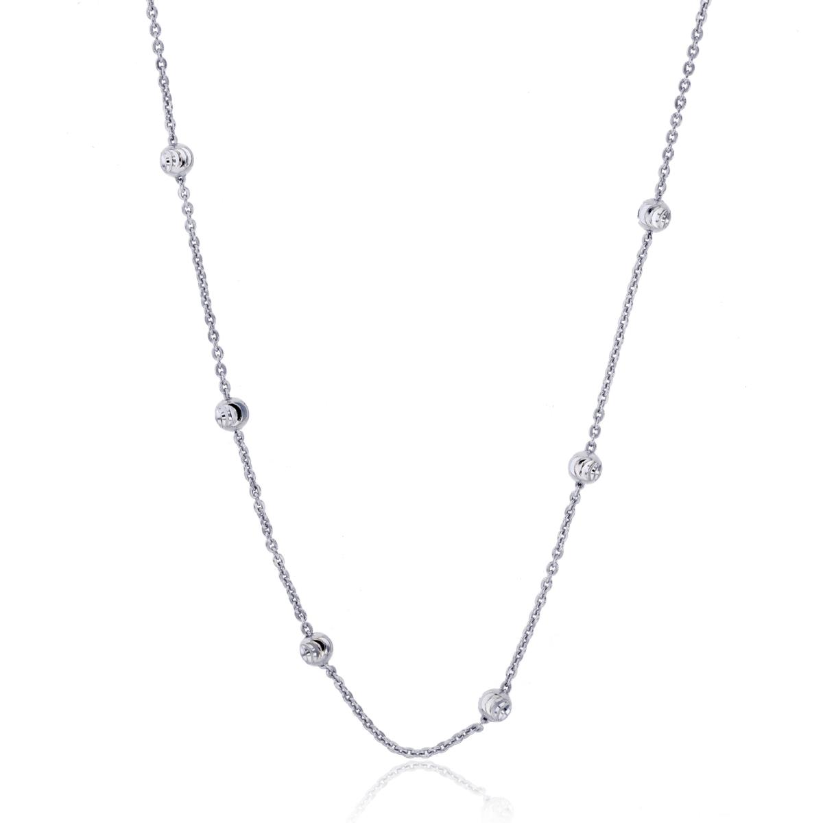 Sterling Silver 3.00mm 22" Moon by the Yard Rhodium Plated Chain