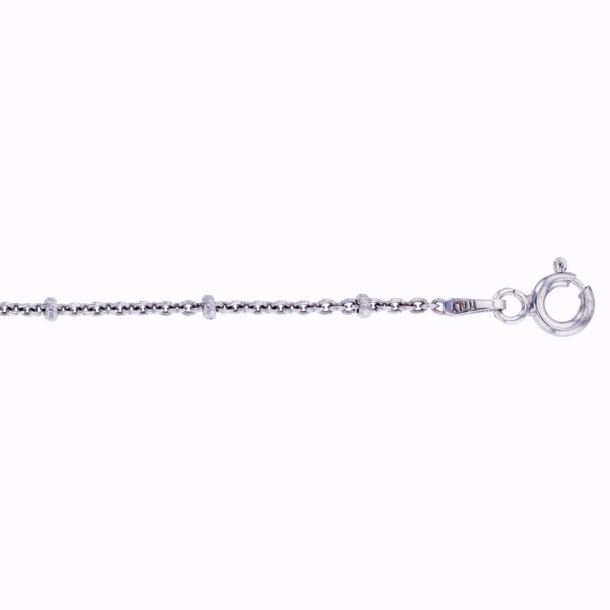 Sterling Silver 2.00mm 16" Ball by the Yard Rhodium Plated Chain