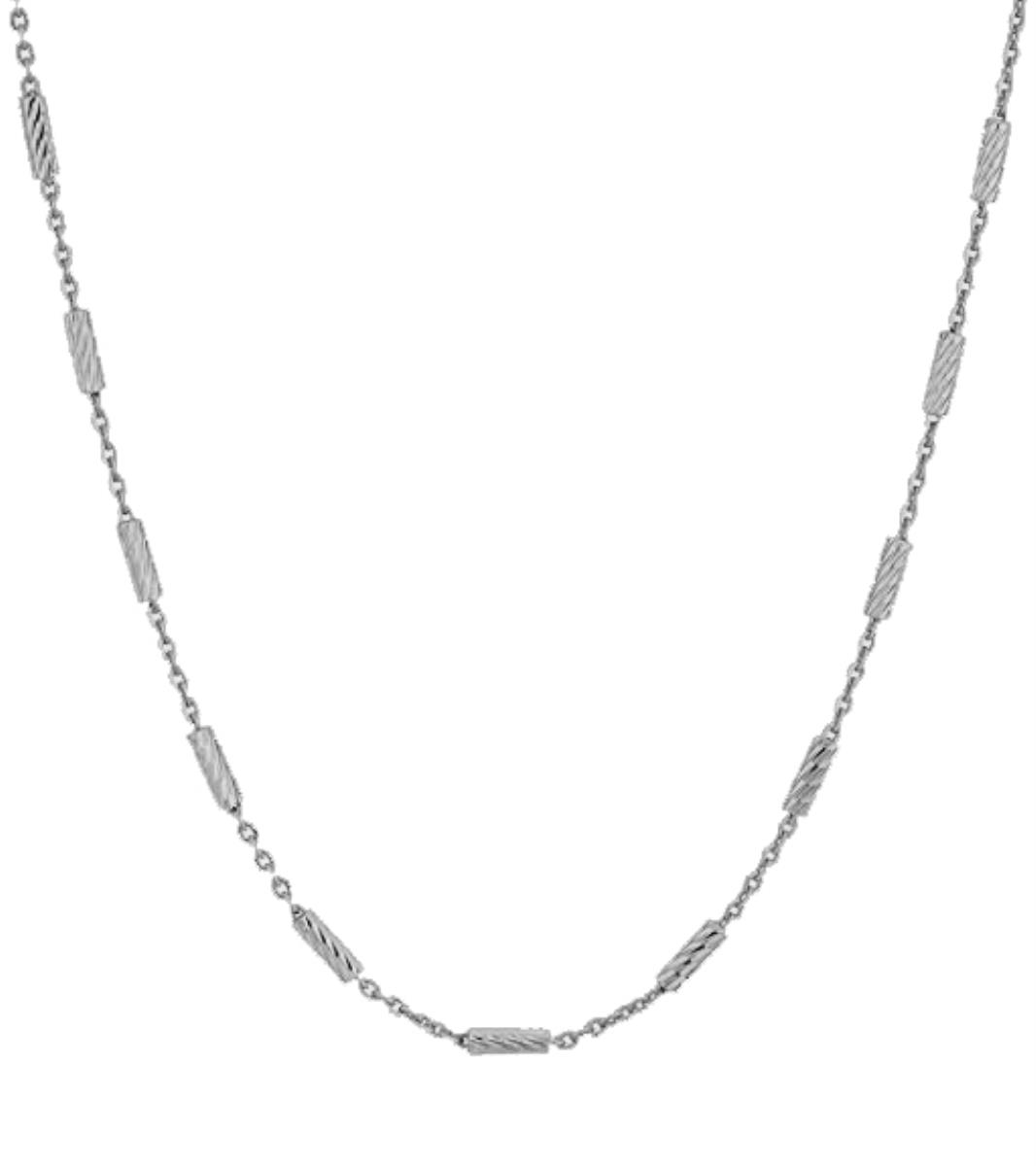 Sterling Silver 1.40mm 22" Tube Rhodium Plated Chain