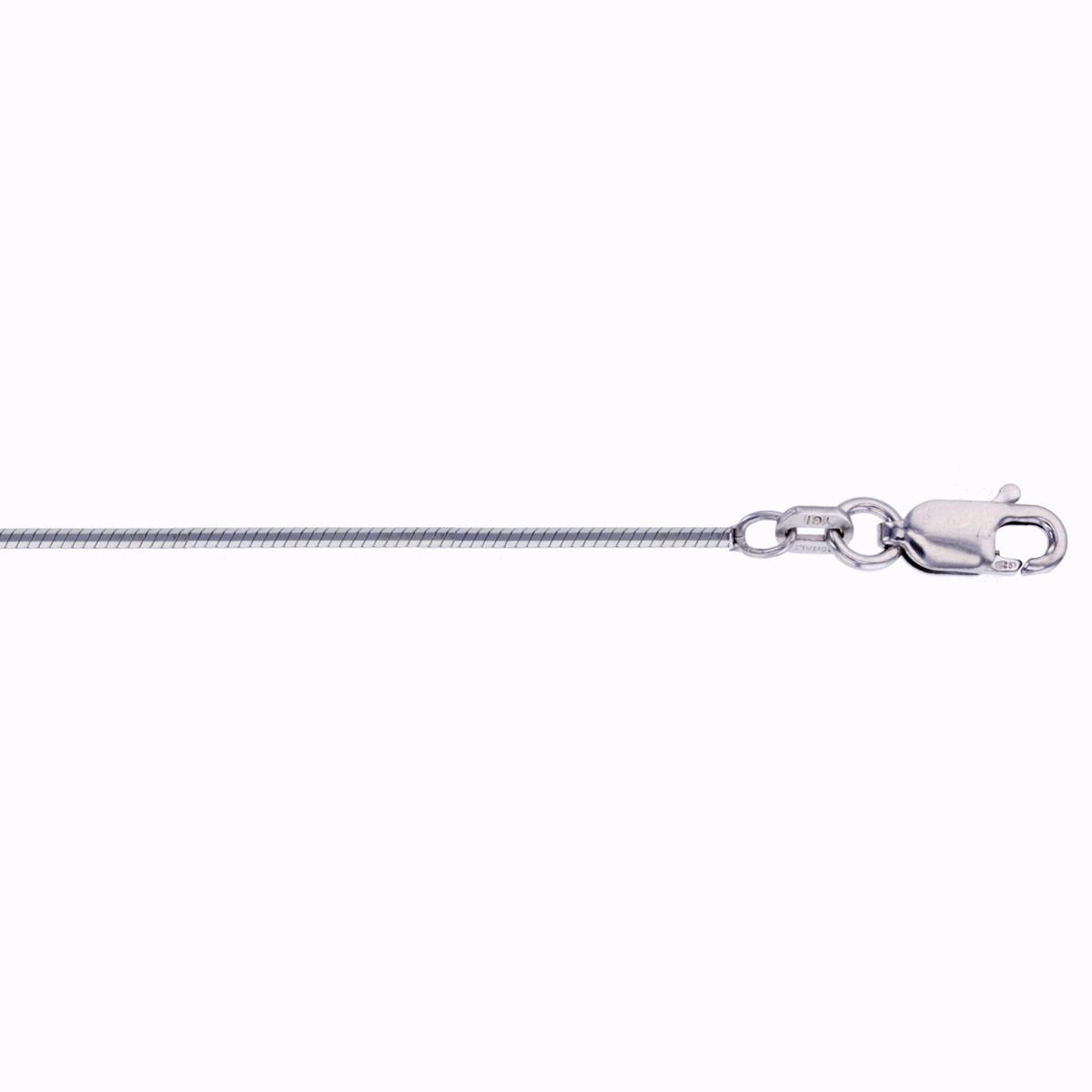 Sterling Silver Rhodium 1.10mm 16" Octagonal Snake 030 Chain