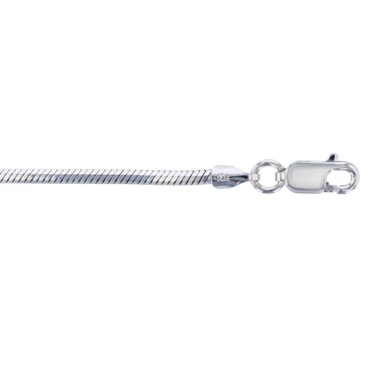 Sterling Silver Rhodium 1.80mm 18" Octagonal Snake 050 Chain
