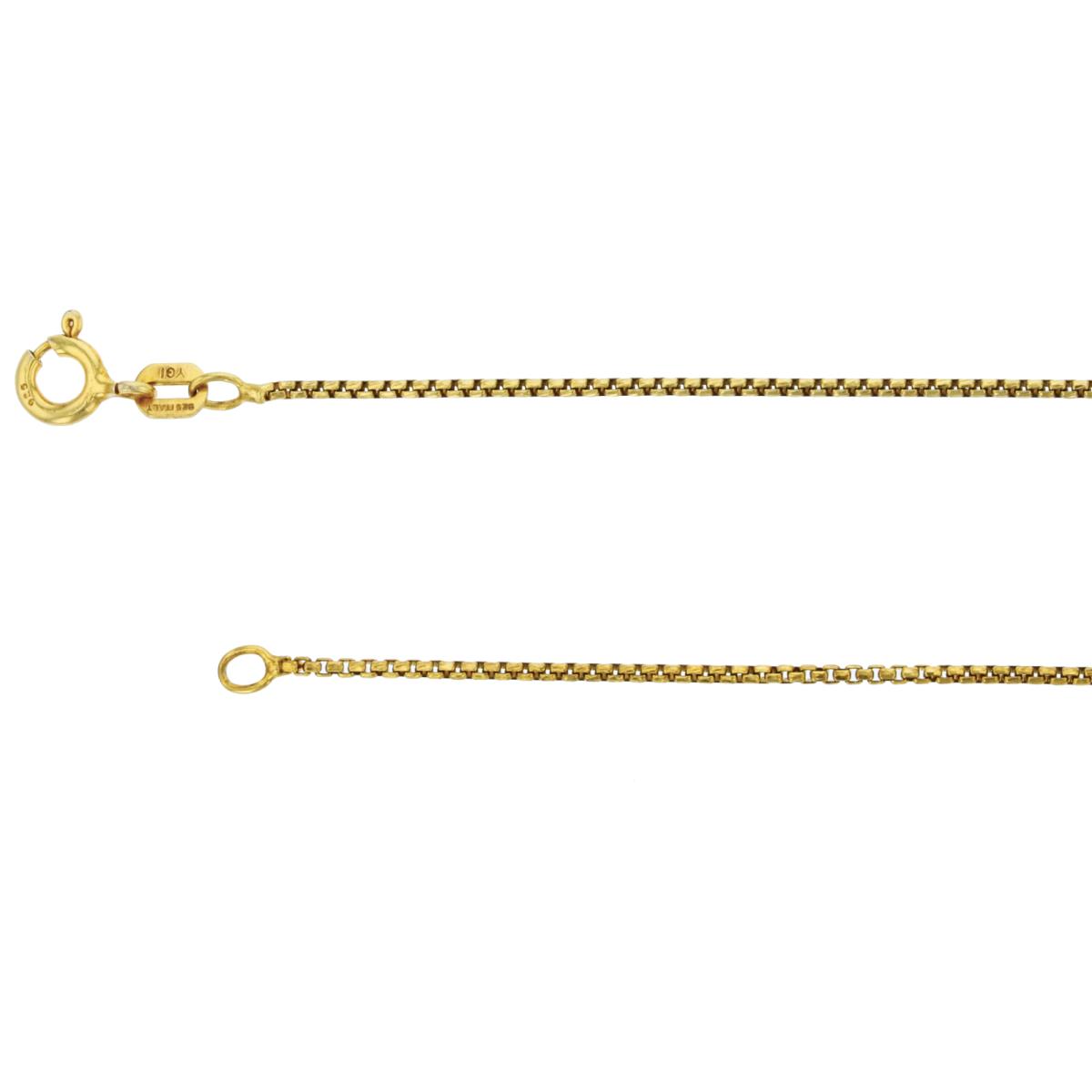 Sterling Silver Yellow 1.10mm 18" Diamond Cut Round Box Chain