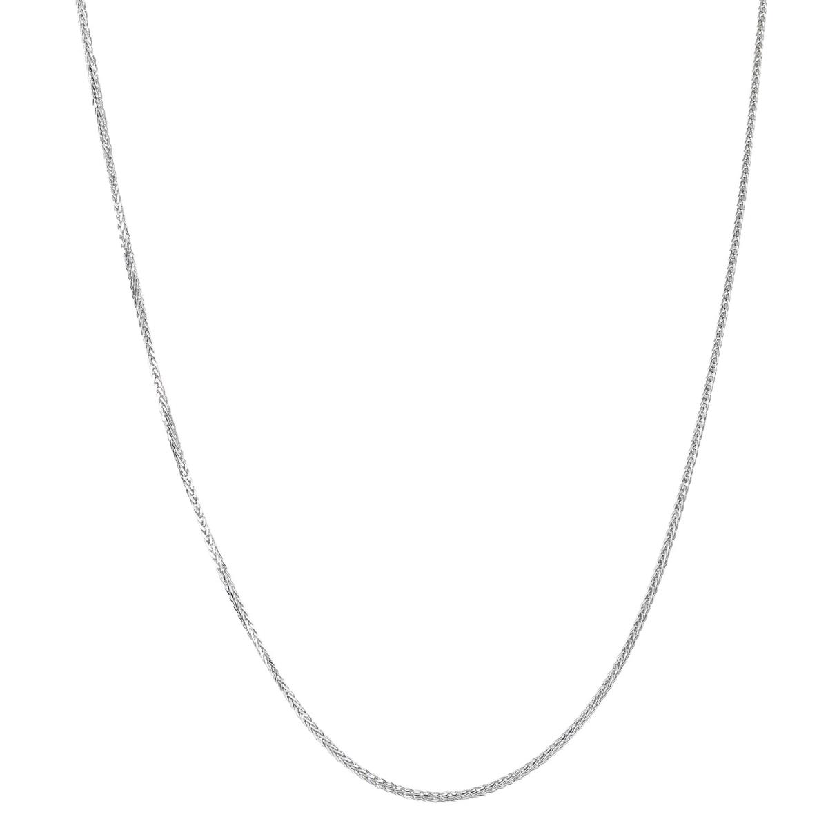 Sterling Silver 1.20mm 16" Square Wheat Rhodium Plated Chain