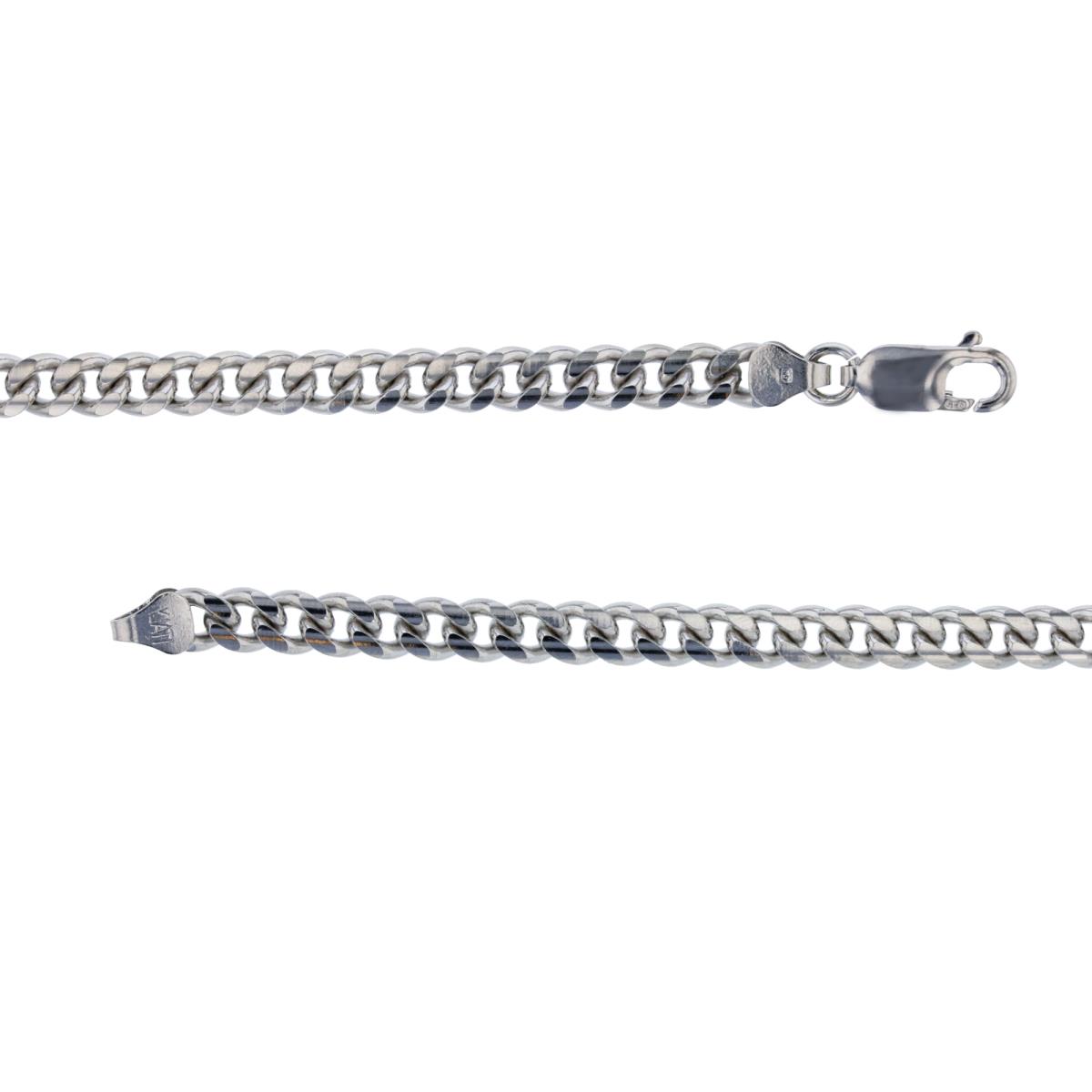 Sterling Silver 5.00mm 24" 150 Miami Cuban Rhodium Plated Chain