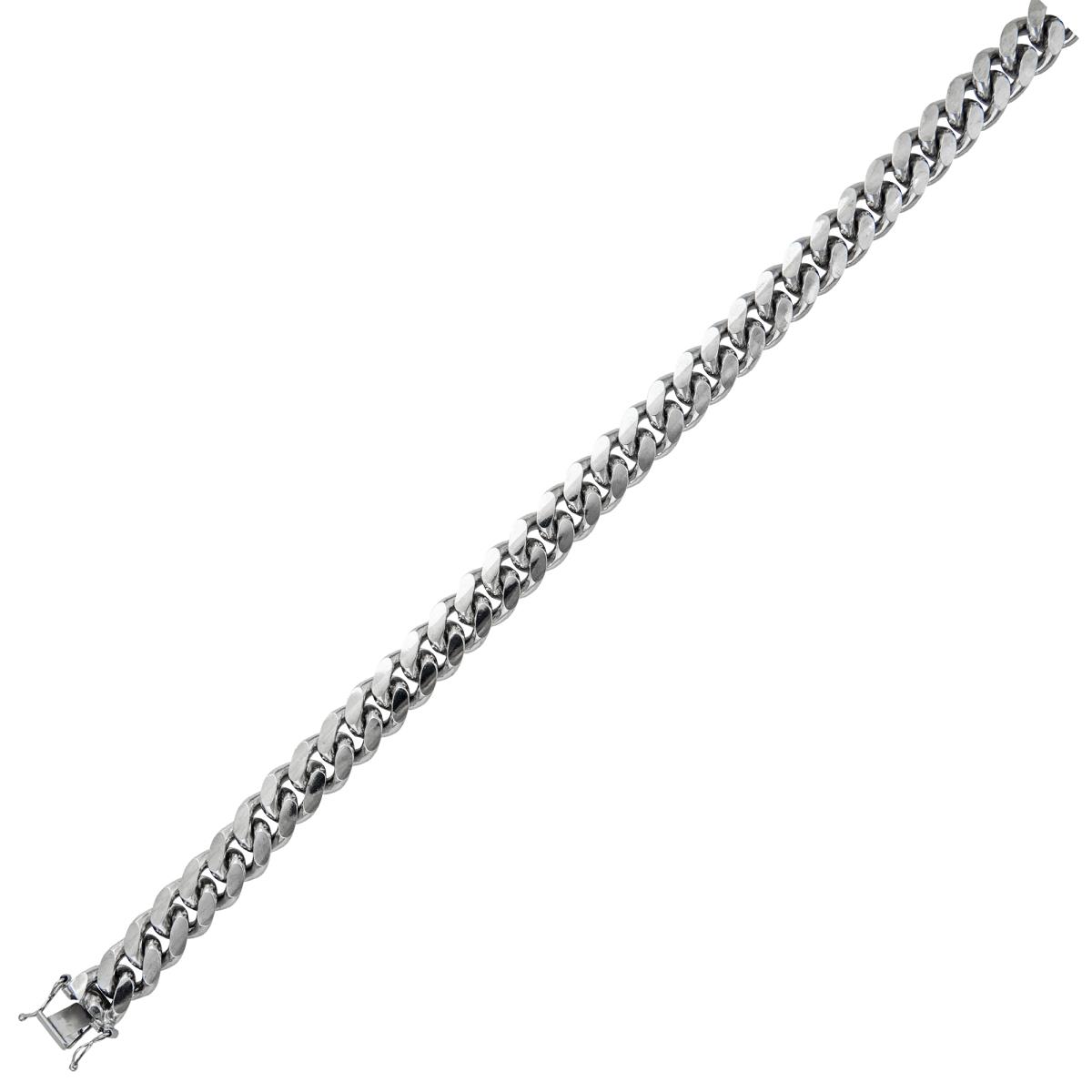 Sterling Silver 10.30mm 30" 300 Miami Cuban Rhodium Plated Chain