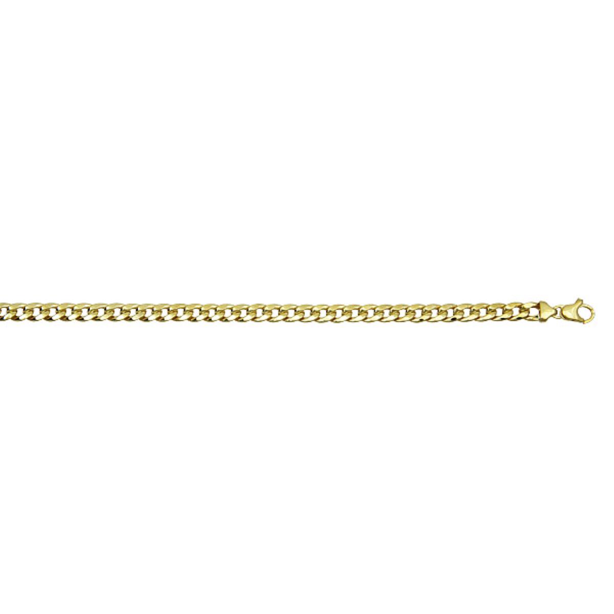 Sterling Silver Yellow 7.00mm 24" 200 Hollow Miami Chain