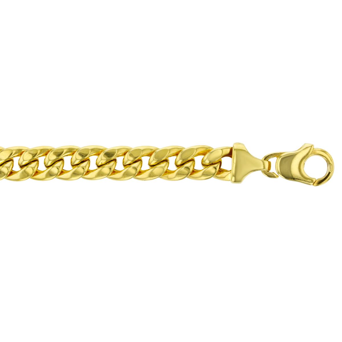 Sterling Silver Yellow 8.50mm 30" 250 Hollow Miami Chain