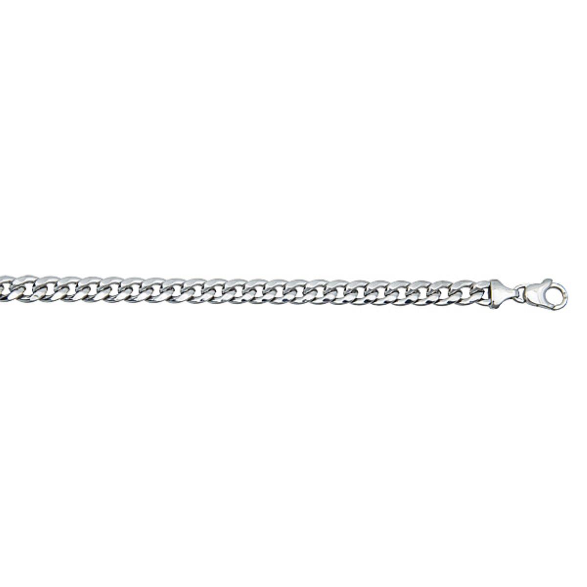 Sterling Silver 10.00mm 24" 300 Hollow Miami Rhodium Plated Chain