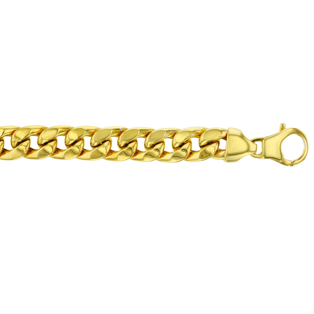 Sterling Silver Yellow 10.00mm 24" 300 Hollow Miami Chain