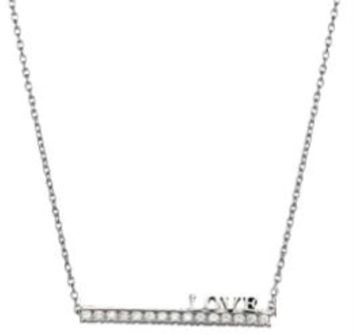 Sterling Silver Love Bar Necklace