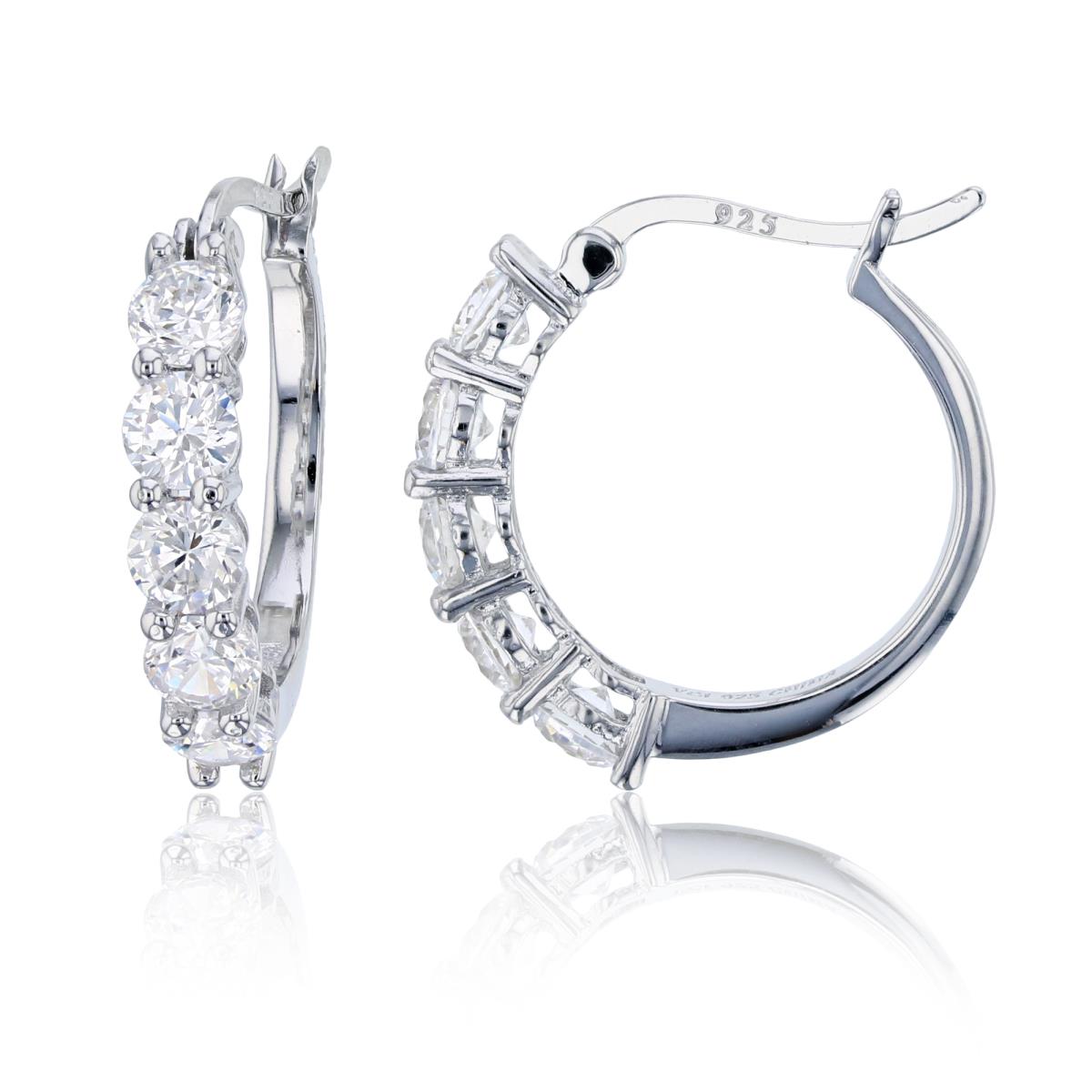 Sterling Silver Frontal Hoop Earrings