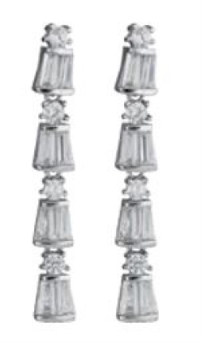 Sterling Silver Tap Baguette & Round Cut Dangling Earrings