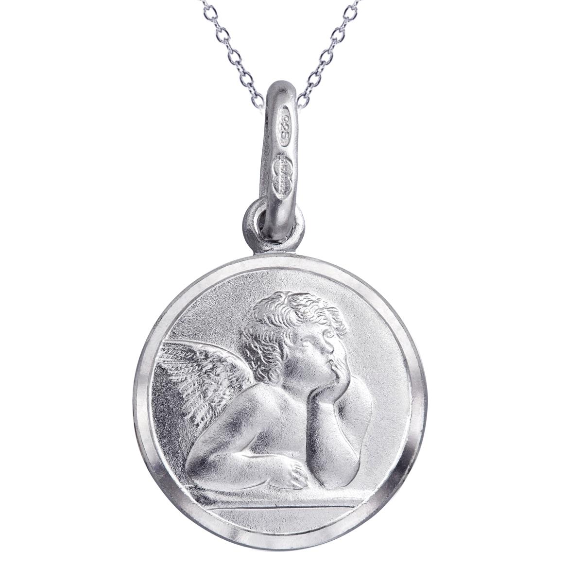 Sterling Silver Cherub Pendant Necklace