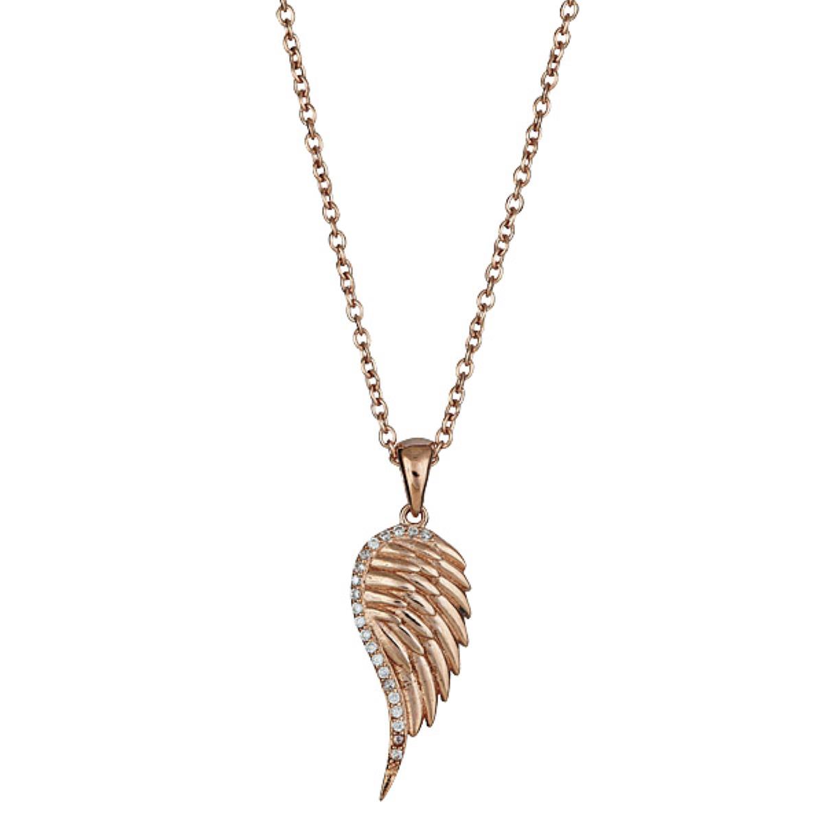 Sterling Silver Rose Wing Necklace