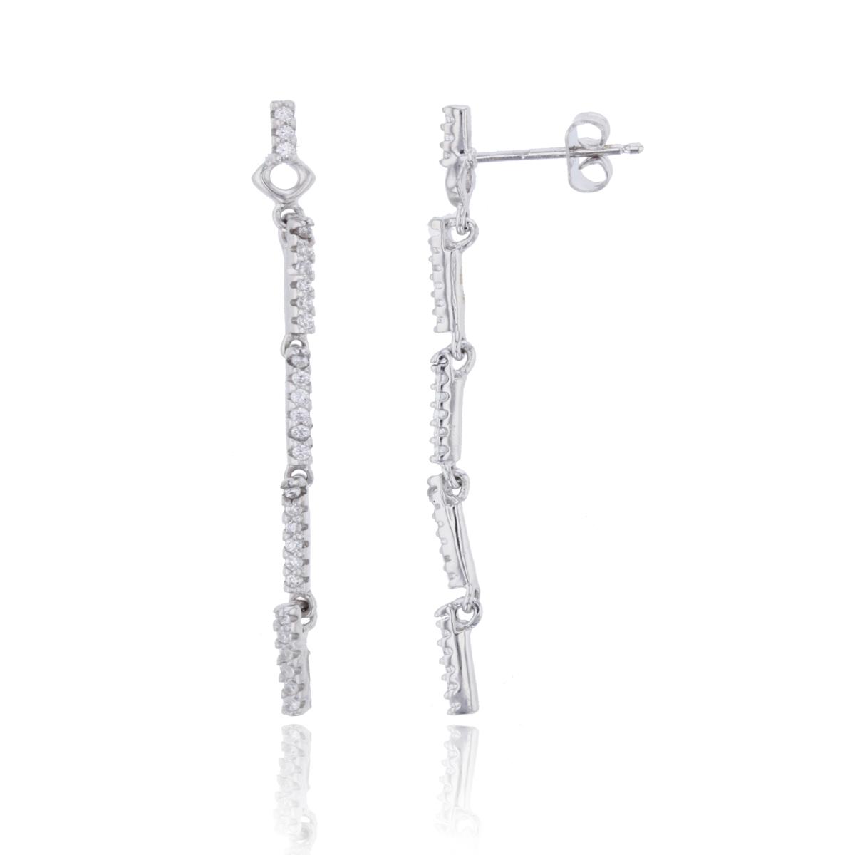 Sterling Silver Vertical Bar Trend Earrings