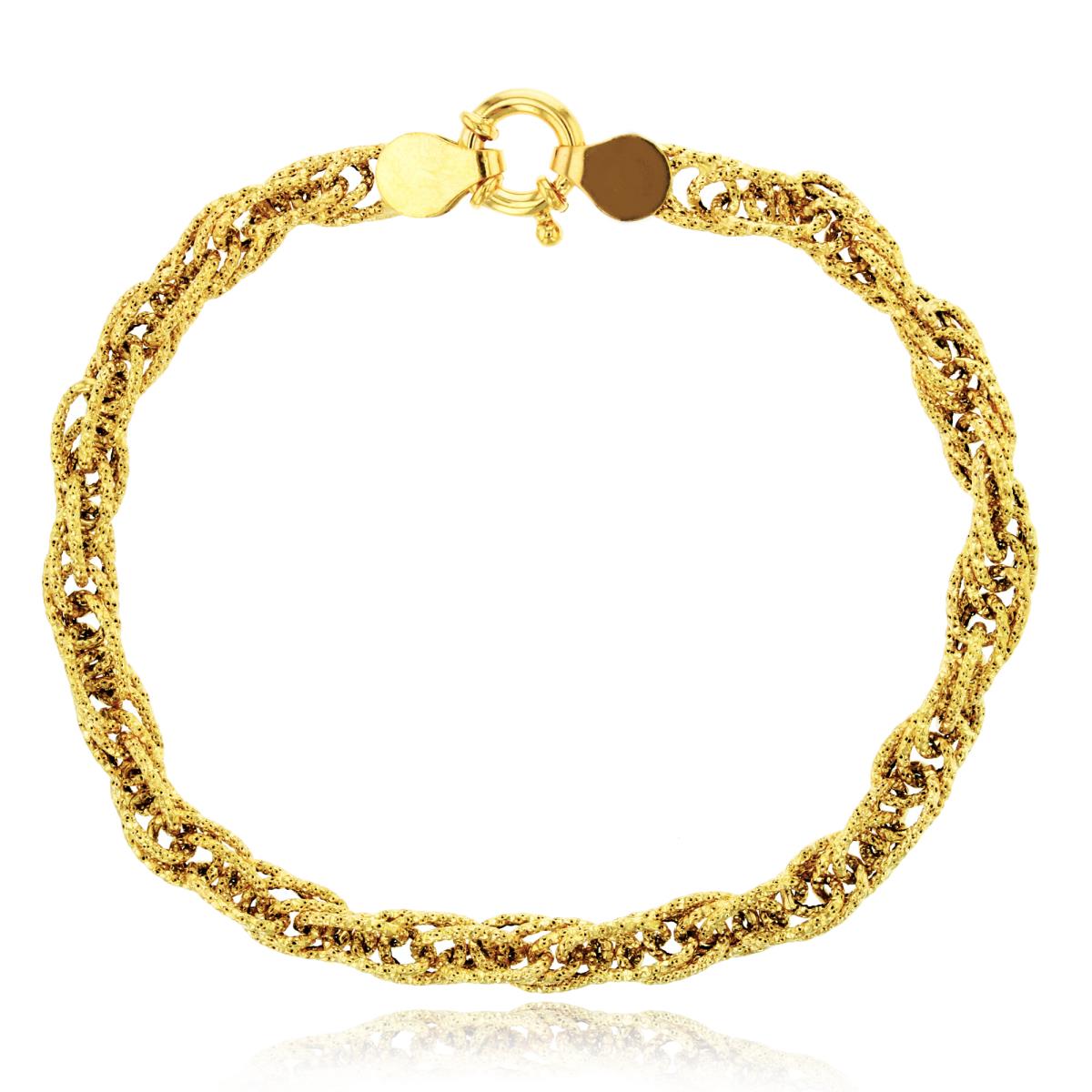 14K Yellow Gold 5MM Twisted Link Bracelet