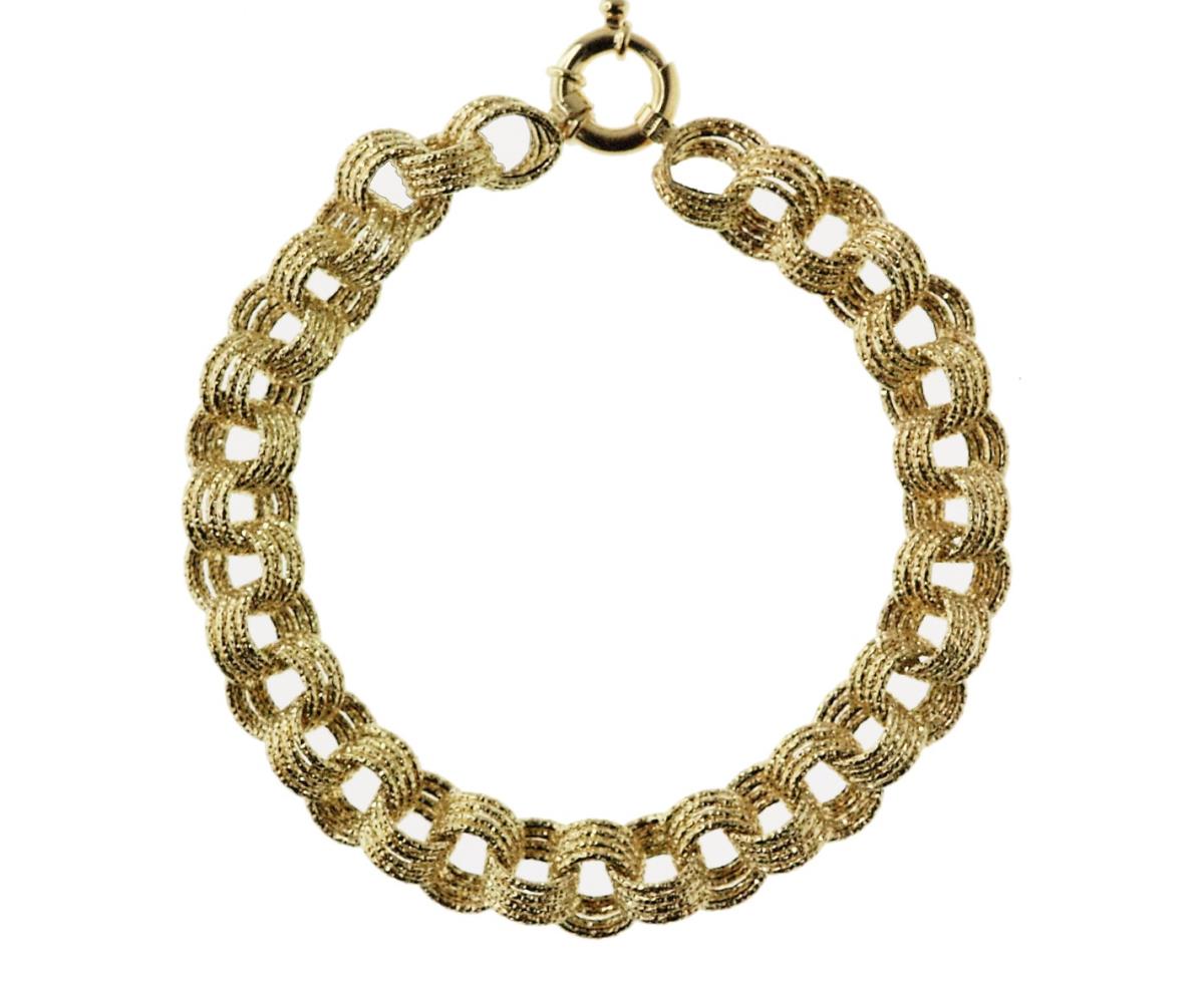 14K Yellow Gold Triple Rollo DC 10mm 7.5" Link Bracelet