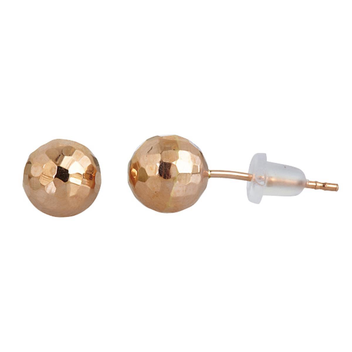 14K Rose Gold 6MM DC Ball Stud Earrings