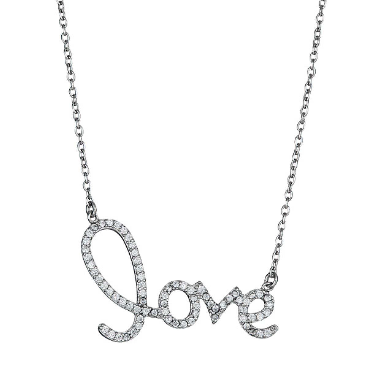 Sterling Silver Script Love Necklace