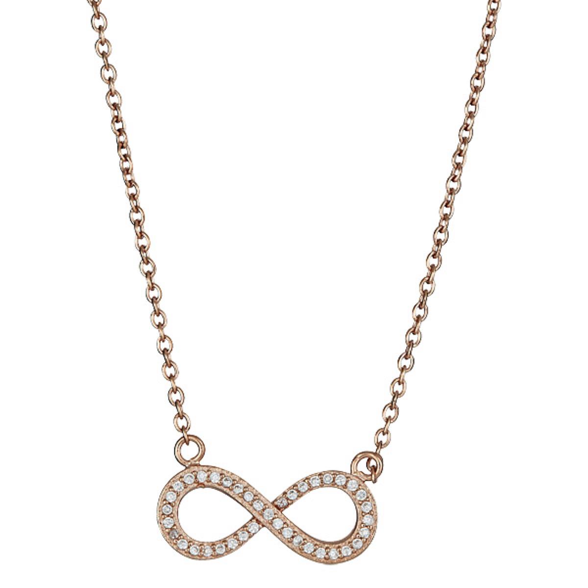 Sterling Silver Rose Infinity Necklace