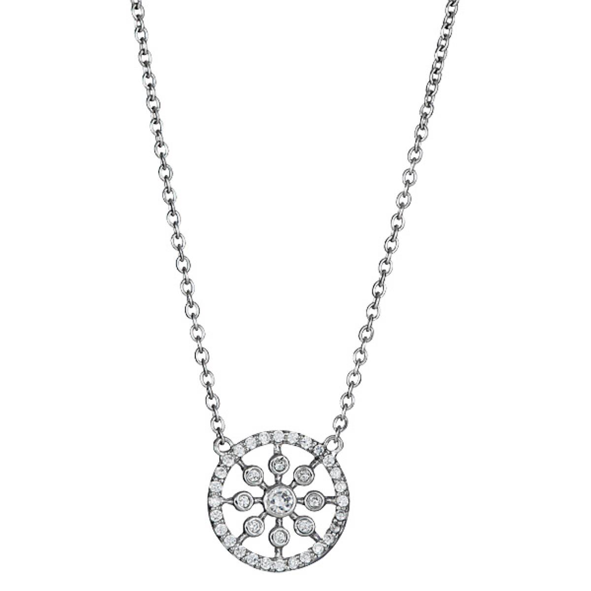 Sterling Silver Round Disc Necklace