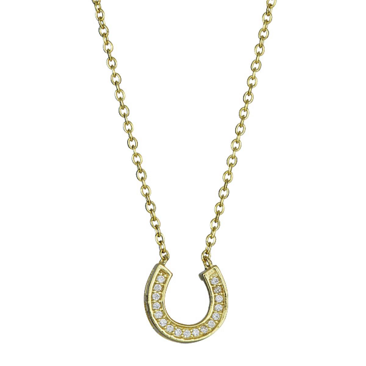 Sterling Silver Yellow Horse Shoe Necklace