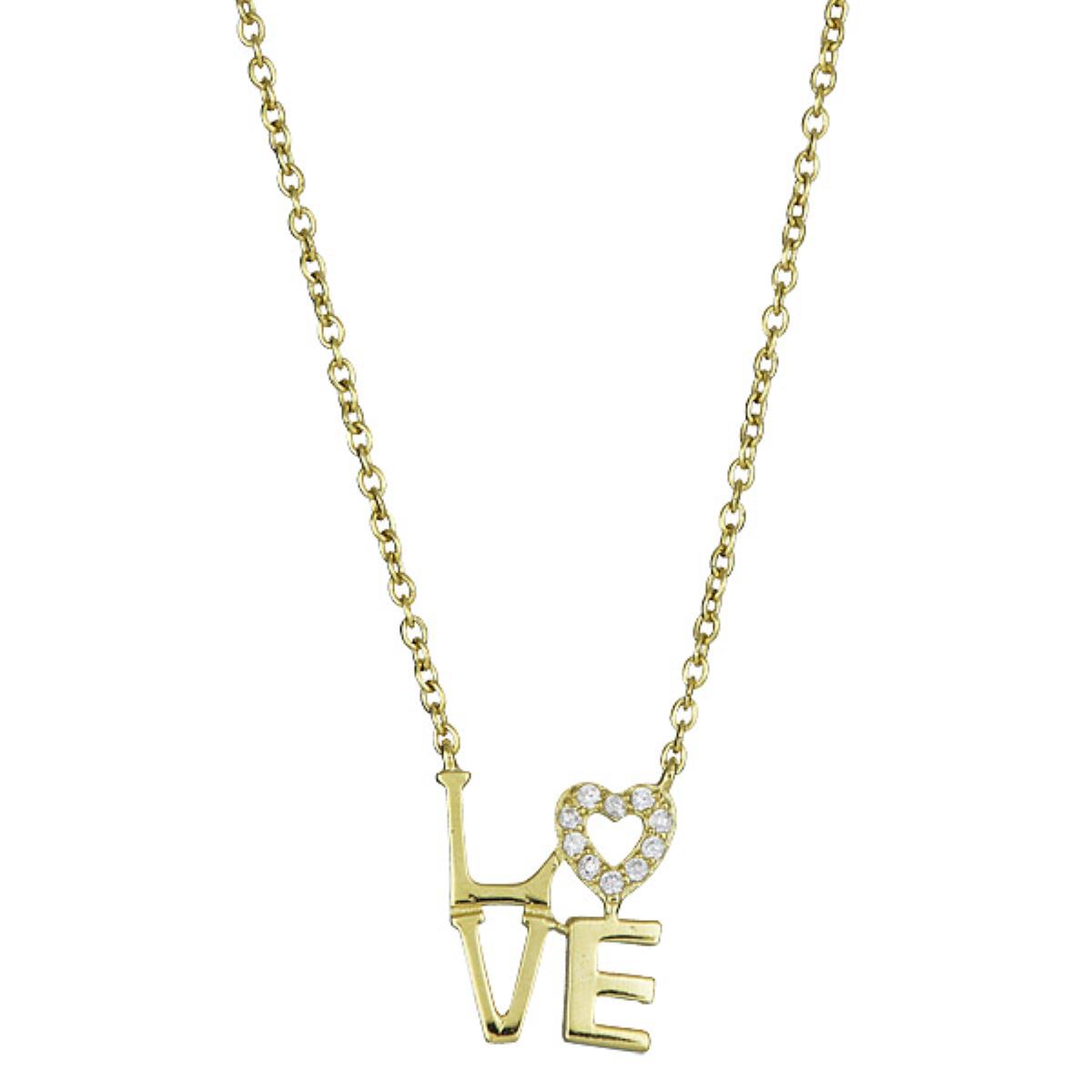 Sterling Silver Yellow LOVE Necklace