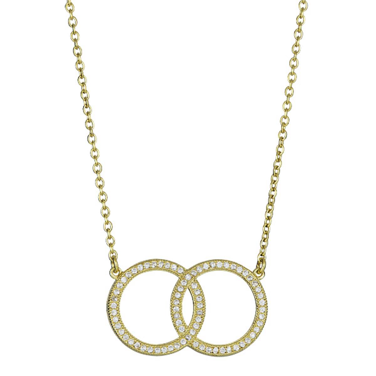 Sterling Silver Yellow Geometric Circles Necklace