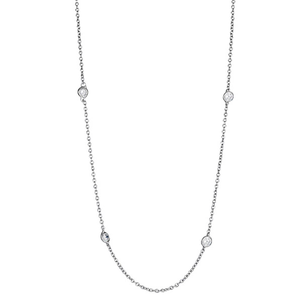 Sterling Silver CZ By The Yard Necklace