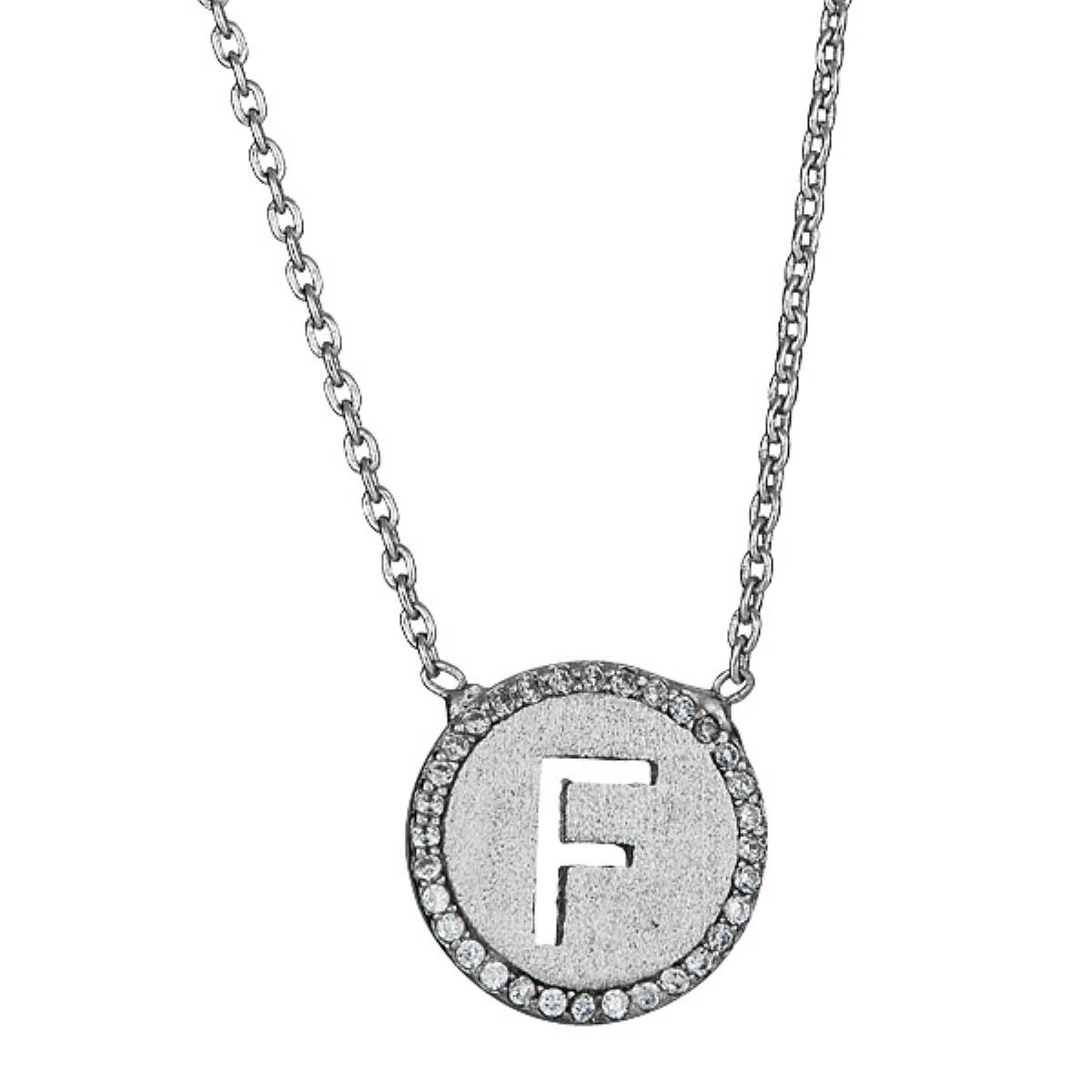 Sterling Silver F Initial Necklace