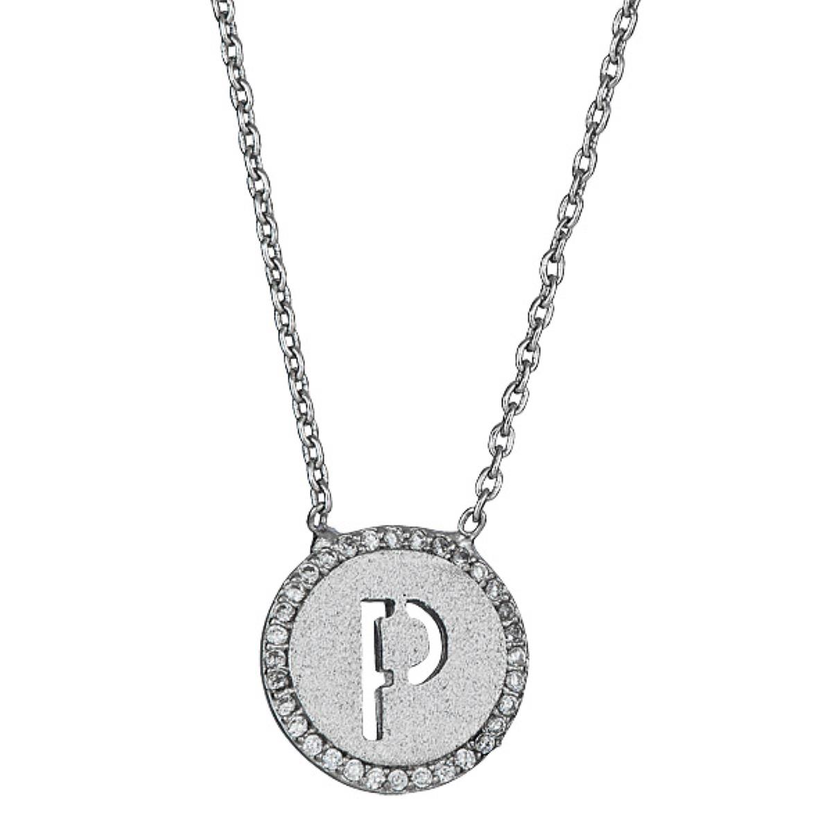Sterling Silver P Initial Necklace