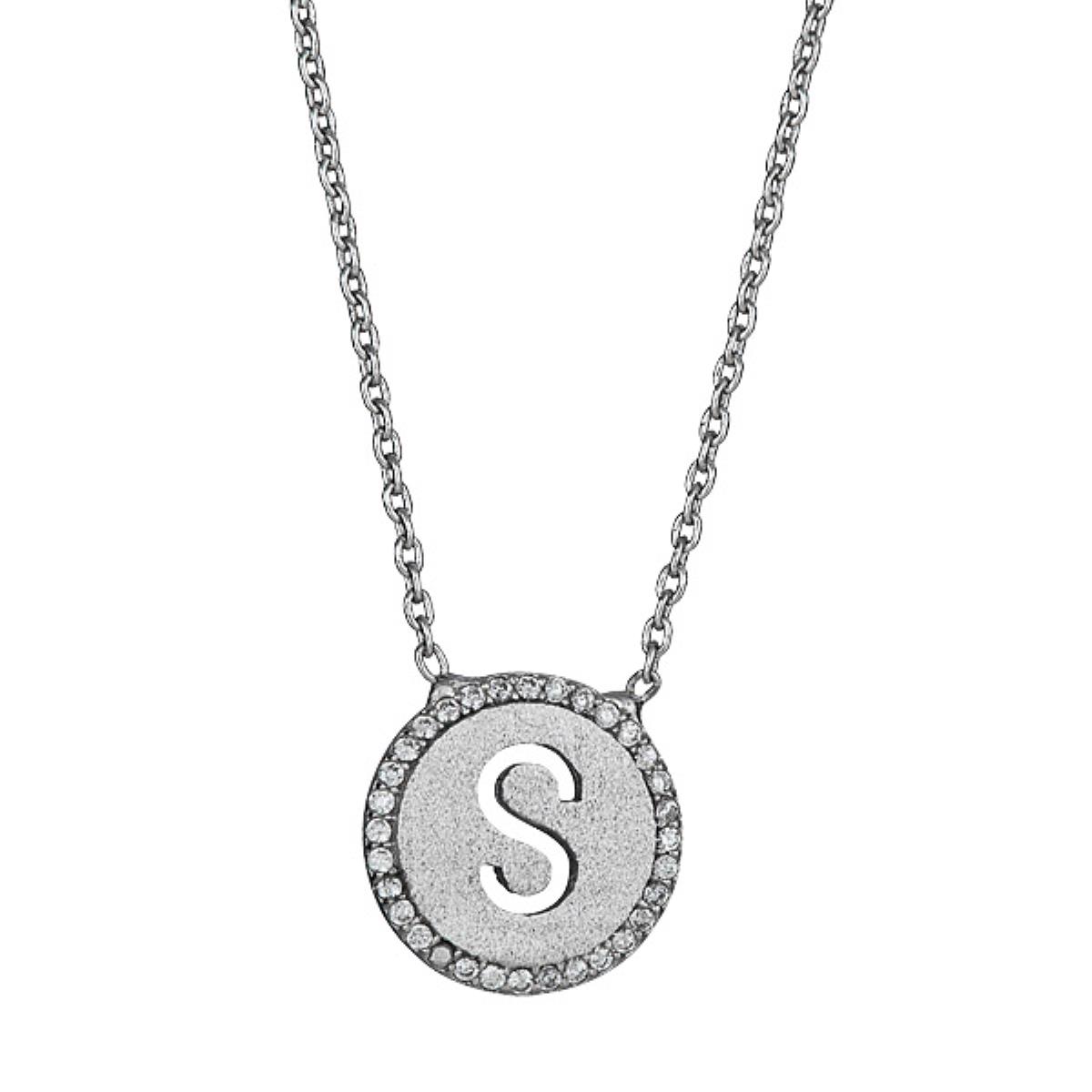 Sterling Silver S Initial Necklace