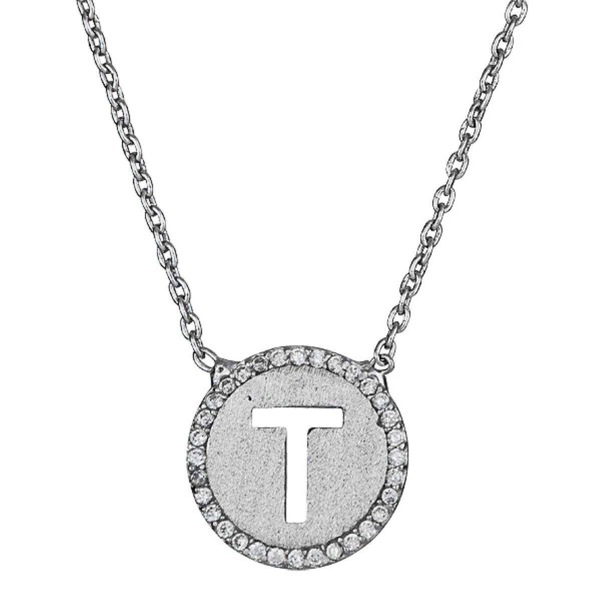 Sterling Silver T Initial Necklace