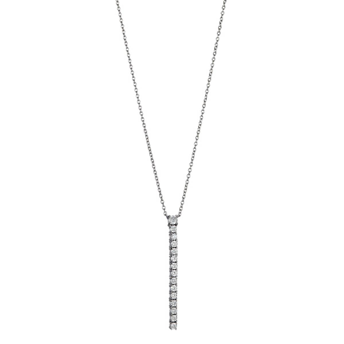 Sterling Silver Prong Set Y Necklace